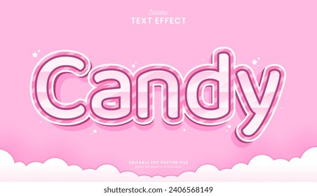 decorative editable pink candy text effect vector design