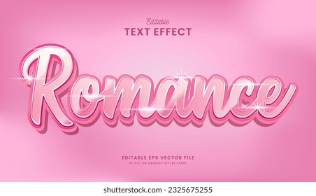 decorative editable pink romance text effect vector design