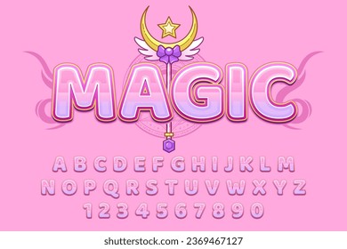 decorative editable pink spell text effect vector design