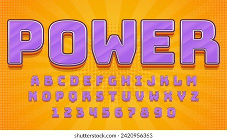 decorative editable power comic text effect vector design