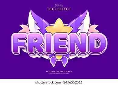 decorative editable purple cat text effect vector design