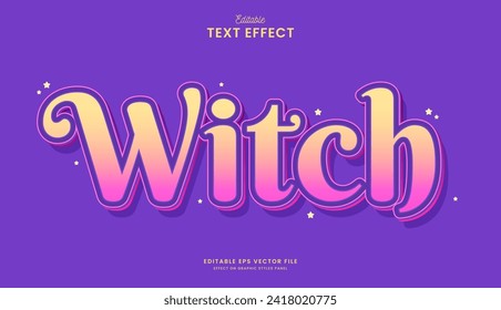 decorative editable purple witch text effect vector design