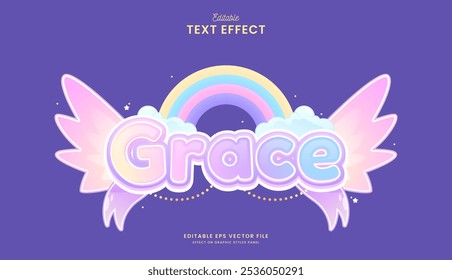 decorative editable rainbow grace text effect design