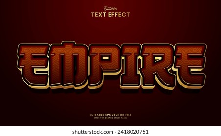 decorative editable red empire text effect vector design