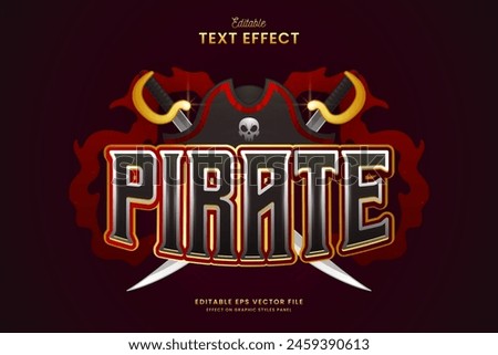 decorative editable red pirate text effect vector design