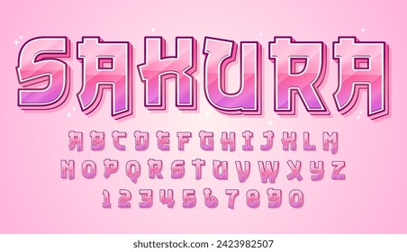 diseño vectorial de efecto de texto sakura editable decorativo