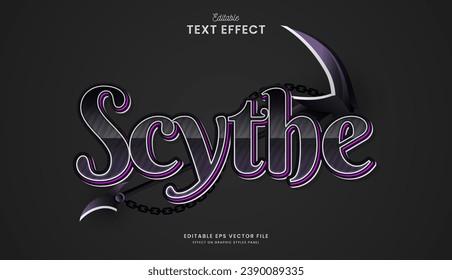 decorative editable scythe reaper text effect vector design