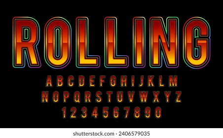 dekorativer bearbeitbarer, glänzender, rollender Text, Vektordesign
