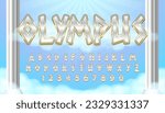 decorative editable silver olympus text effect vector design