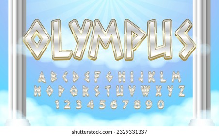 decorative editable silver olympus text effect vector design