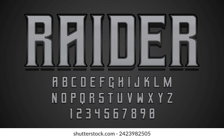 decorative editable silver raider text effect vector design