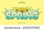 decorative editable spring season text effect vector design