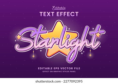 decorative editable starlight text effect vector design