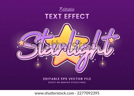 decorative editable starlight text effect vector design