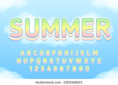decorative editable summer text effect vector design