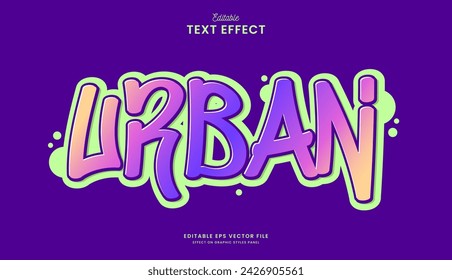 decorative editable urban graffiti text effect vector design