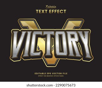 decorative editable victory text effect vector design