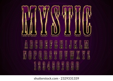 decorative editable violet mystic text effect vector design