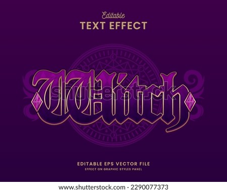 decorative editable witch text effect vector design