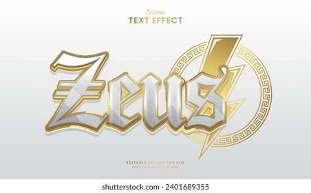 decorative editable zeus thunder text effect vector design