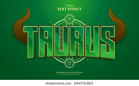 decorative editable zodiac taurus text effect vector design