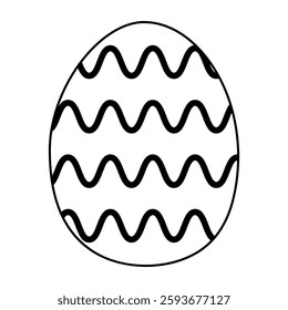 Decorative egg design with wavy lines for Easter celebration crafting activities