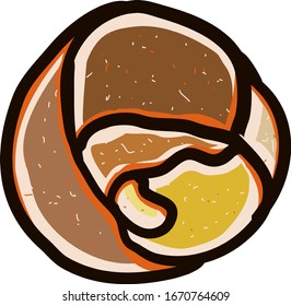 Huevo decorativo, ilustración, vector sobre fondo blanco.