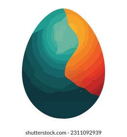 óvulo decorativo del icono del fondo de la onda amarilla aislado