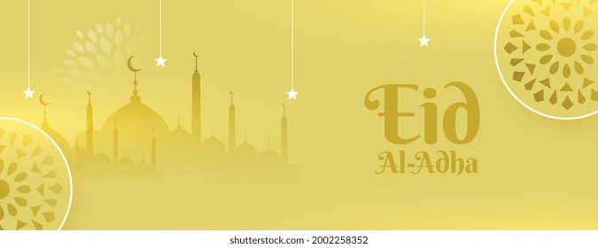 decorative eid al adha muslim festival wide banner