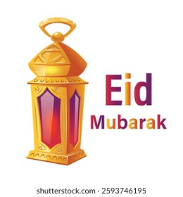 Decorative Eid Mubarak festival banner design stock illustration
