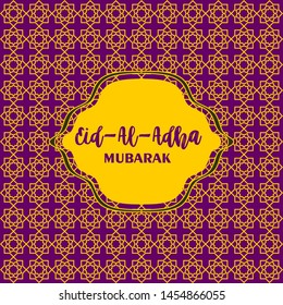 Decorative Eid-Al-Adha mubarak holiday vintage with calligraphic text and Islamic wallpaper. kurban bayraminiz mubarek. eid mubarak vintage