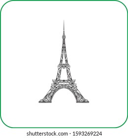 
Decorative eiffel tower Vector İcon