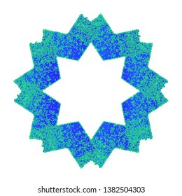 Decorative eight point star frame vector illustration