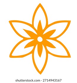 Elemento floral decorativo de ocho puntas aislado Diseño gráfico de Vector