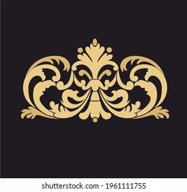 Decorative elegance luxury patterns baroque gold stock illustration