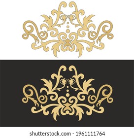 Decorative elegance luxury patterns baroque gold stock illustration