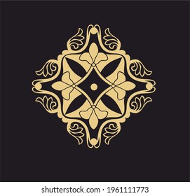 Decorative elegance luxury patterns baroque gold stock illustration