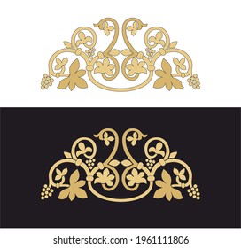 Decorative elegance luxury patterns baroque gold stock illustration