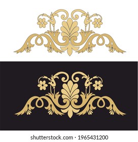 Decorative elegance luxury patterns baroque gold stock illustration
