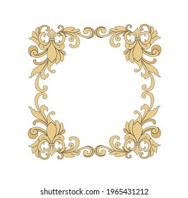 Decorative elegance luxury patterns baroque gold stock illustration