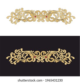 Decorative elegance luxury patterns baroque gold stock illustration