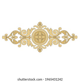 Decorative elegance luxury patterns baroque gold stock illustration