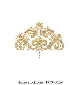 Decorative elegance luxury patterns baroque gold stock illustration