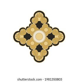 Decorative elegance luxury patterns baroque gold stock illustration