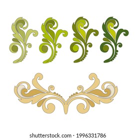 Decorative elegance luxury patterns baroque gold stock illustration
