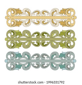 Decorative elegance luxury patterns baroque gold stock illustration