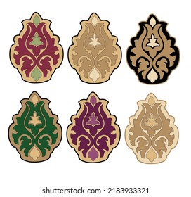 Decorative elegance luxury patterns baroque gold stock illustration