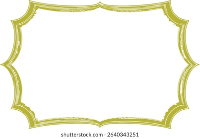 Decorative elegant brush stroke label frame with a stylish vintage design on a pure white background