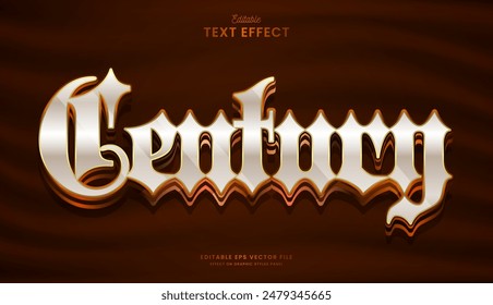 diseño de Vector de efecto de texto editable gótico de siglo elegante decorativo