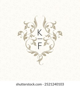 Decorative elegant frame monogram. Classic decorative element.